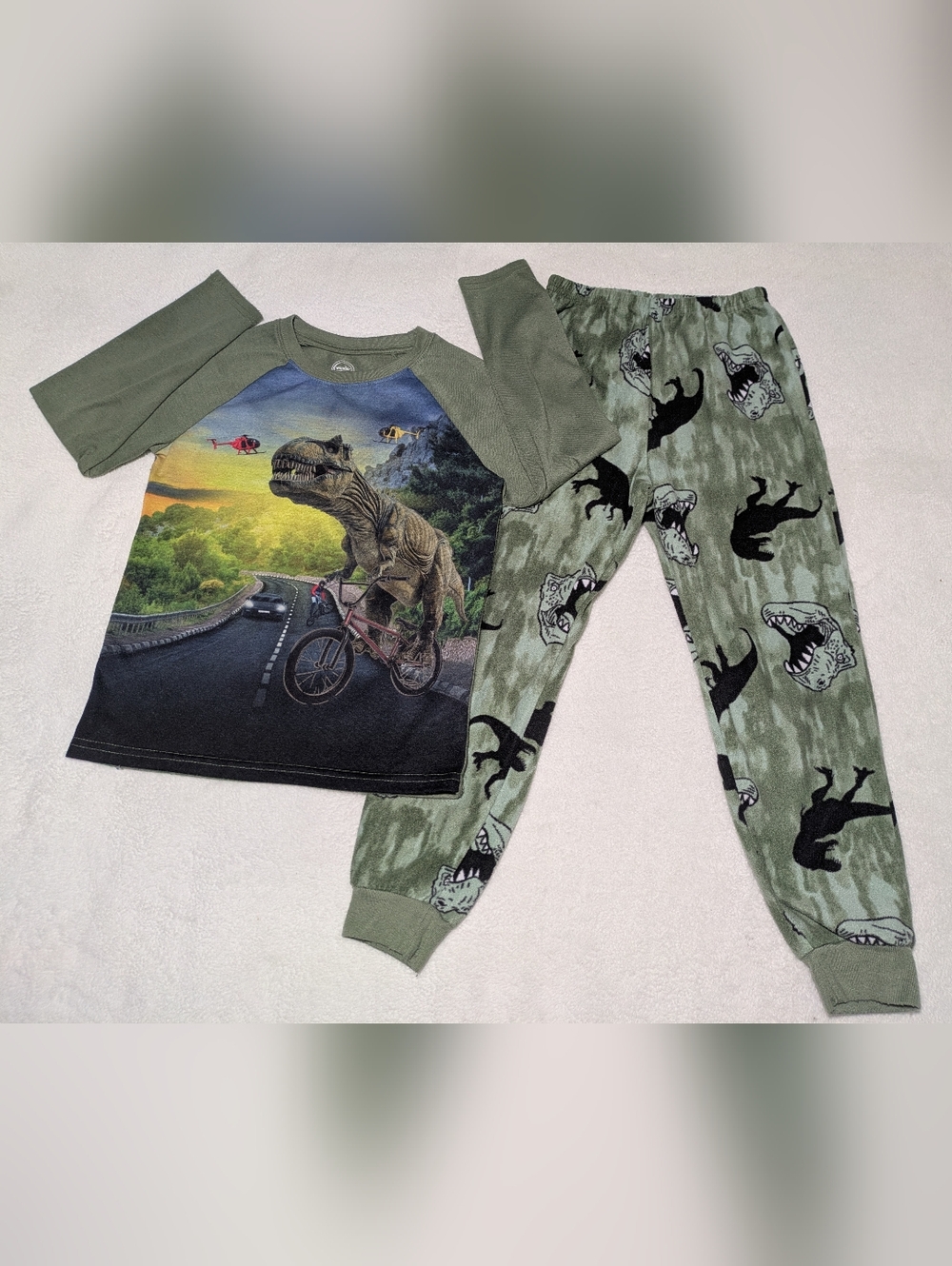 Wonder Nation Boys 2-Piece Dinosaur Pajama Set